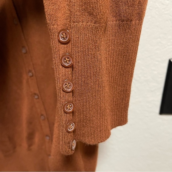 Cielo Light Academia Chocolate Brown Button Up Vneck Cardigan Size 3XL - Picture 4 of 5